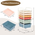 thumbnail image 3 of Costway 6 Drawer Rolling Storage Cart Scrapbook Paper Office Organizer Macaron, 3 of 10