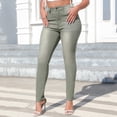 thumbnail image 2 of Bmisegm by Bmisegm Jeans Y2K pour Femmes, Coupe Ajustée, Extensibles, Taille Haute, Vert, TG, 2 of 8