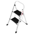thumbnail image 1 of Hailo Folding Step Stool, 2 Step Ladder for Home & Kitchen, K20, White, 1 of 7