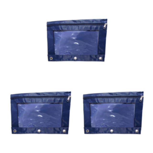 Decodeary Pochette Durable pour Organiser des Documents au Bureau Pochette Portable Zippée Bleu Marine 3ensemble