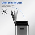 thumbnail image 3 of FDW 60L Dual Compartment Trash Can, 16 Gallon Stainless Steel Step Bin, 2x30L Removable Buckets, Soft Close Lids, Kitchen Recycling, 3 of 6
