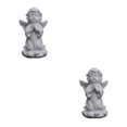 thumbnail image 4 of Baohd Graceful Resin Girl Angel Figurine Statue Decorative Desktop Accent Praying Up 2Set, 4 of 6