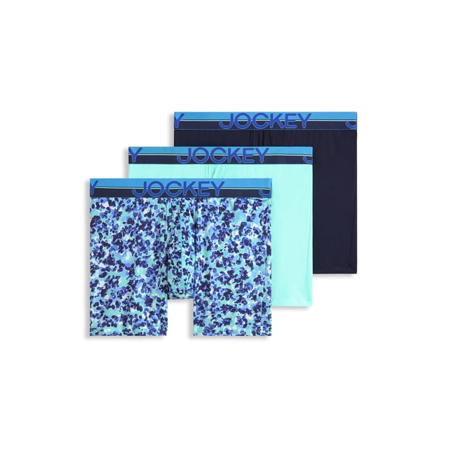 Jockey Men's Infinite Cool Microfiber Stretch 6" Boxer Brief - 3 Pack
