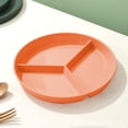 thumbnail image 2 of Sentmoon Trays for Serving Food Serving Tray Dinner Plate 10 Inch Diameter Plastic Three Grids Circular Dining Plates Thickened Heat-resistants Household Breakfast Fruit Plates, 2 of 7