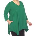 thumbnail image 4 of White Mark Tunique à Manches 3/4 pour Femmes, Taille Empire, Col en V, 4 of 6