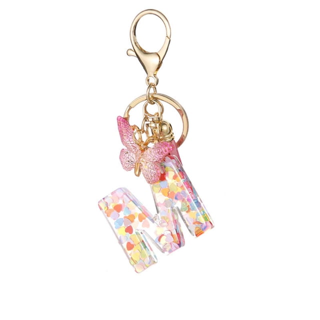 TopLLC New English Letter Keychain Hanger Car Keychain Bag Accessories Suspension components