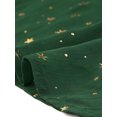 thumbnail image 5 of INSPIRE CHIC Robe pour Femme à Col Rond, Manches Froncées, Étoiles Métalliques Brillantes, Vert Foncé, TG, 5 of 5
