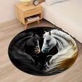 thumbnail image 3 of Eoozwa 31.5 Inch Round Horse Print Indoor Outdoor Carpet Non Slip Polyester Floor Mat for Living Room Bedroom Laundry, Decorative Area Rug with Animal Pattern, Machine Washable, 3 of 6