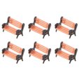thumbnail image 1 of Miangastore Tiny Park Bench Orange 6Pcs 0.4In, 1 of 8