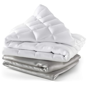 Cosy House Collection Couverture pondérale adulte (60" x 80", 15 Lbs) & 100% Rayon dérivé de la couverture amovible Bamboo - Couverture lourde de taille Queen avec perles en verre premium - gris