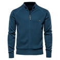 thumbnail image 1 of Cardigan Chandail pour Hommes Mode pour Hommes Cardigan à Fermeture Éclair Col Montant Tricoté à Manches Longues, 1 of 1