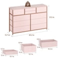 thumbnail image 4 of CazToi Multifunctional Rustic TV Stand Dresser 47 Inch Wide Chest of Drawers with 10 Fabric Drawers & Metal Frame, 4 of 7