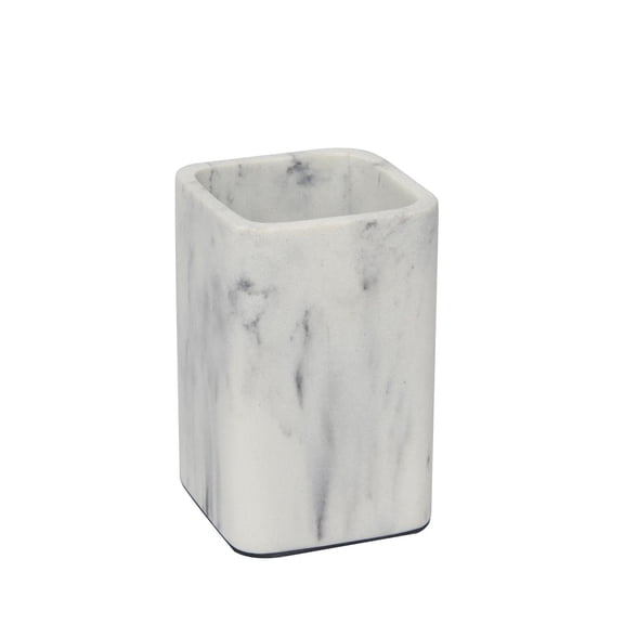 hometrends Faux Marble White Tumbler, Sandstone tumbler, 1 reusable tumbler for rinsing with water, bathroom use