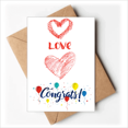thumbnail image 1 of Cœur Love Rouge Citation Écriture à la Main Cartes de Mariage Félicitations Enveloppes de Souhaits, 1 of 3