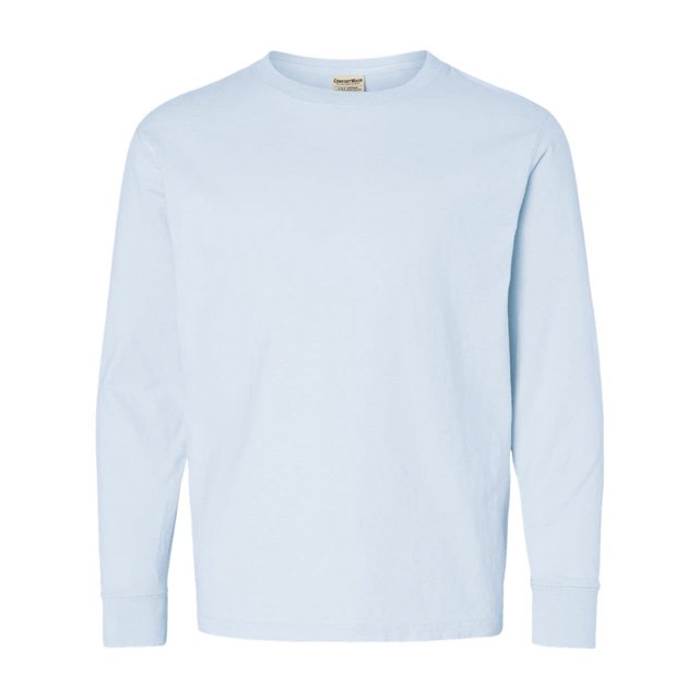 Hanes T-Shirt à Manches Longues ComfortWash pour Garçons, m, Bleu Apaisant
