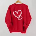 thumbnail image 4 of Penkiiy Chandail de la Saint-Valentin pour Femmes : T-Shirts de la Saint-Valentin avec Cœur Graphique, Cadeaux de la Saint-Valentin, Hauts à Manches Longues, m Rouge, 4 of 5
