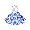 thumbnail image 2 of Robe Fille Bleu Fleur Poupée Costume Surprise Fête Robe Évasée 8 Ans, 2 of 5