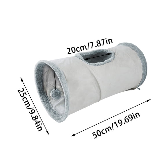 Tunnel Pliable en Suède pour Chat Adapté aux Jeux Intérieurs Tunnel Portable avec Trous Adapté aux Chats Furets et Lapins