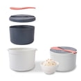 thumbnail image 3 of Microwave Rice Cooker 8 Cup Complete Set for Easy Meal Preparation with Lid Spatula Measuring Cup and Cleaning Features in Brown White Cookware for Rice Pasta Vegetables, 3 of 3