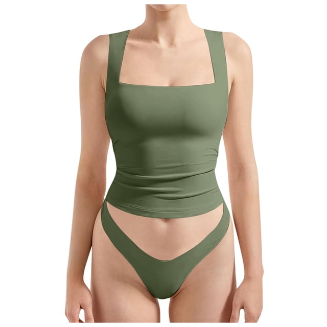 Lixiuxyad Basic Tank Tops Women Sexy Square Neck Tank Top Summer Going Out Basic Shirt