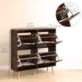 thumbnail image 3 of HOMCOM Armoire à Chaussures avec 4 Tiroirs Basculants et Tablettes Ajustables, Brun, 3 of 10