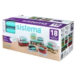 Sistema Klip It Food Storage Containers, Accents Collection, Teal, 18-Piece Set