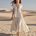 thumbnail image 1 of Ovzne Robes d'Été pour Femmes 2025 Robe pour Femme Robes d'Été pour Femmes Imprimé Sans Manches Col Rond Robe Décontractée Longue Robe d'Été en Liquidation, 1 of 6