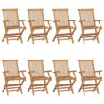 thumbnail image 2 of vidaXL Garden Chairs with Red Cushions 8 pcs Solid Teak Wood, 2 of 12