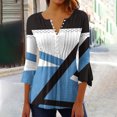 thumbnail image 2 of Birdeem T-Shirt Mode Imprimé pour Femmes Manches 3/4 Blouse Col en V Hauts Décontractés, 2 of 12