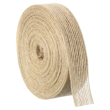 Unique Bargains 1 Rouleau Ruban en Toile de Jute Naturelle 3/4 Pouces Ruban Filaire en Toile de Jute Ruban Rustique