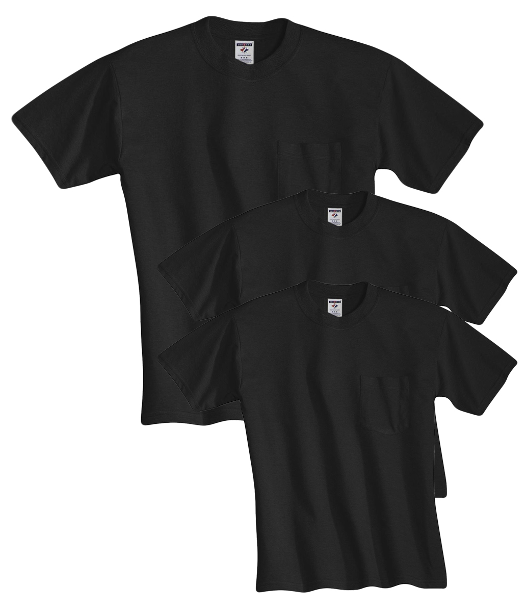 T-Shirts Blancs pour Hommes à Manches Courtes avec Poche, Lot de 3