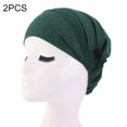 thumbnail image 4 of Koszal 2Pcs Solid Color Headband Anti Slip Buttons Head Wraps Nurse Doctor Kerchief Hat, 4 of 7