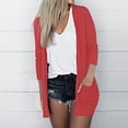 thumbnail image 2 of AherBiu Womens Cardigan Tops Long Sleeve Open Front Mid-Long Outwear with Pockets Spring Clothes, 2 of 6