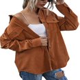thumbnail image 2 of Chemise Surchemise pour Femmes Veste Gaufrée Surdimensionnée pour Dames Manches Longues Coupe Ample Boutonnée Hauts Décontractés Mode Urbaine, 2 of 6