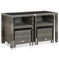 thumbnail image 3 of vidaXL 5 Piece Outdoor Dining Set with Cushions Poly Rattan Grey, 3 of 12