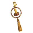 thumbnail image 2 of DYNWAVECA Buddha Statue Car Rearview Mirror Charm Pendant with Tassel Feng Shui Decor Yellow w Spacer Bead, 2 of 9
