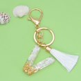 thumbnail image 1 of New White Tassel Letter Key Chain Crystal Drop Pendant Fashionable Bag Key Chain, 1 of 1