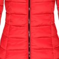 thumbnail image 3 of Fankiway Women's Long Sleeve Hooded Mid Length Casual Jacket with Small Print Style Red M, 3 of 4