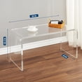 thumbnail image 3 of BeesClover u-Shaped Clear Acrylic Coffee Table - Modern Transparent Side Table for Living Room & Courtyard, 3 of 7