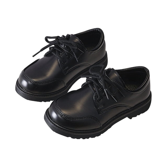 REDARER Chaussures Habillées pour Garçons - Richelieus Classiques à Lacets Style Richelieu pour Enfants, Chaussures Formelles Confortables pour l'École, les Mariages et les Occasions, Couleur : BK2, Taille : 7-8 Ans
