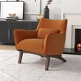 thumbnail image 4 of Gatsby Mid Century Modern Furniture Style Orange Velvet Accent Armchair, 4 of 7