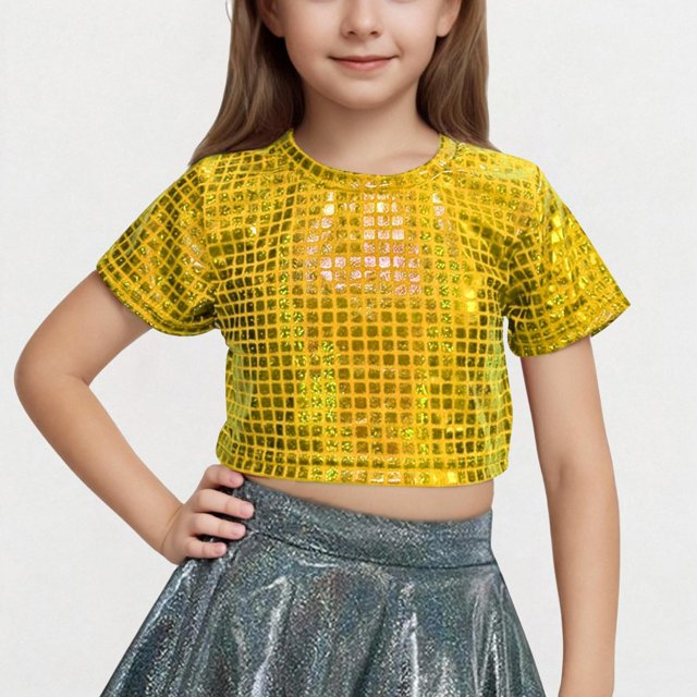 Rbaofujie Girls Athletic Tank Tops Round Neck Basic Cute Dance Crop Tops for Kids