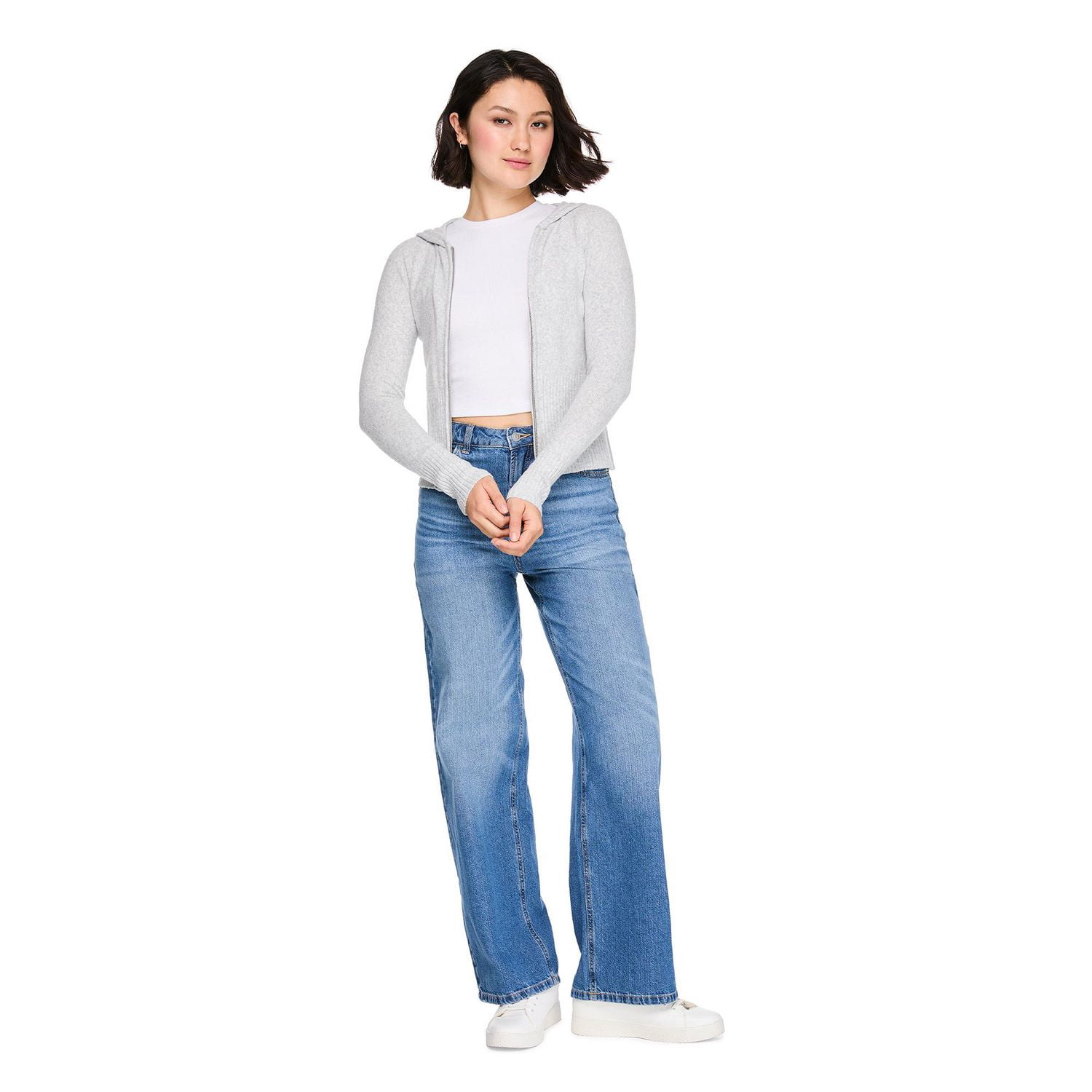 Haut à capuchon zippé sur la longueur No Boundaries pour femmes