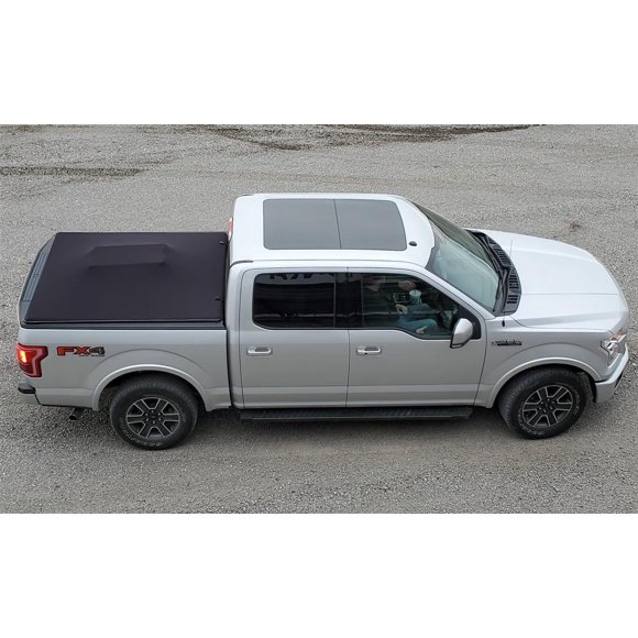Convient 2019-2023 Ford Ranger Sawtooth TFR045-03 Couverture Extensible; Crochet et Boucle Enroulables; Non Verrouillable; Noir Mat; Composite Textile; Extensible