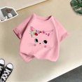 thumbnail image 5 of GDREDA Vêtements Fille Enfant Filles Mignon Mode Imprimé Col Rond Manches Courtes Tee Été Décontracté Ample Doux T-Shirt Hauts T-Shirt à Manches Courtes pour Fille Rose, 2-4 Ans, 5 of 5