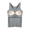 thumbnail image 3 of Women's Tanks & - Seamless Ribbed Camisole with Built-In Bra Support for Daily Layering and Casual Wear Soft Comfort Stretch Tank Top for All Seasons, 3 of 4