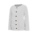 thumbnail image 3 of Fleece Cardigan Sweaters for Women Soft Long Sleeve Jacket with Pockets Button Down Open Front Fall Clothes, 3 of 4