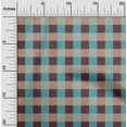 thumbnail image 1 of oneOone Georgette Viscose Teal Blue Fabric Gingham Check Fabric For Sewing Printed Craft Fabric By The Yard 42 Inch Wide, 1 of 4