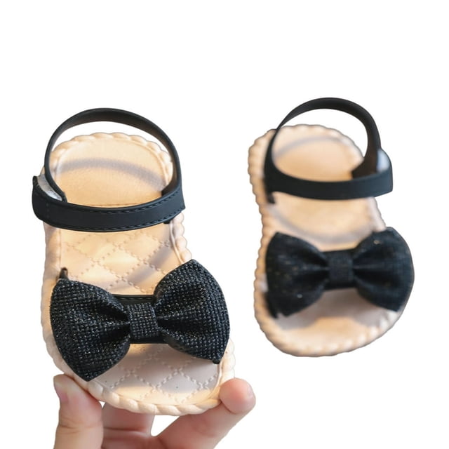 Baby Sandals Summer Baby Girls Solid Color Soft Sole Shoes