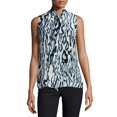 thumbnail image 1 of $218 EQUIPMENT FEMME Poppy SILK Shirt MARSHMALLOW Top ABSTRACT Cheetah PRINT (M), 1 of 2